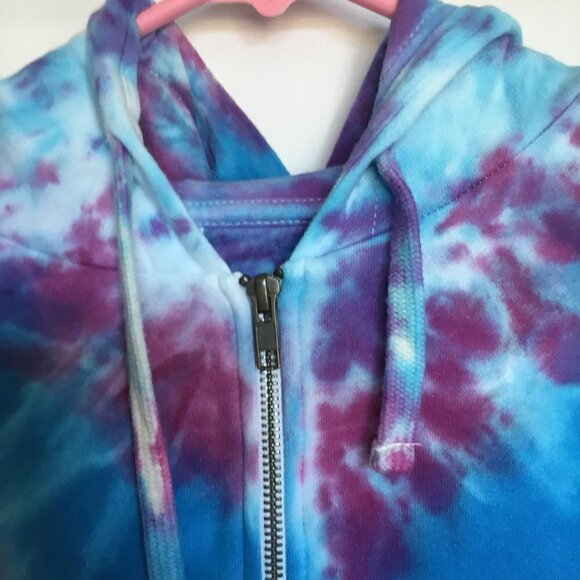 Next Level Apparel Hooded Sweatshirt Tie Dye in Pink, White, Turquoise Sz Small - Picture 6 of 6